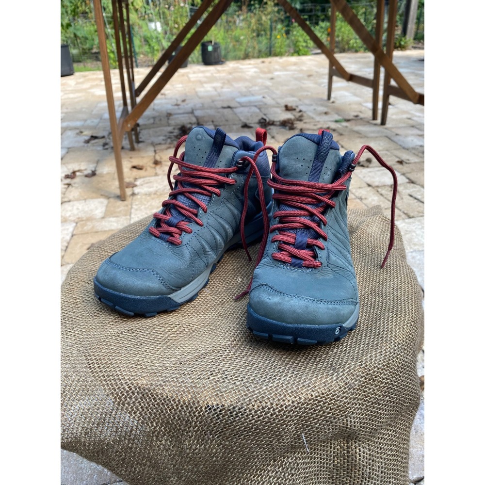 Gray Oboz Sapphire Mid B-DRY Hiking Boots Waterproof Nubuck 7 Womens